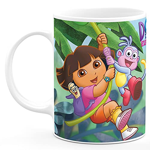TrendoPrint Compatible With Dora The Explorer Cartoons Mugs/Cups Printed Coffee Mugs-350ml Happy Birthday Gifts Return Gifts for Kids Girls Boys Brother Sister Bro Sis Son Daughter Bhai Behan Children Didi Nephew Niece Friends Friendship day