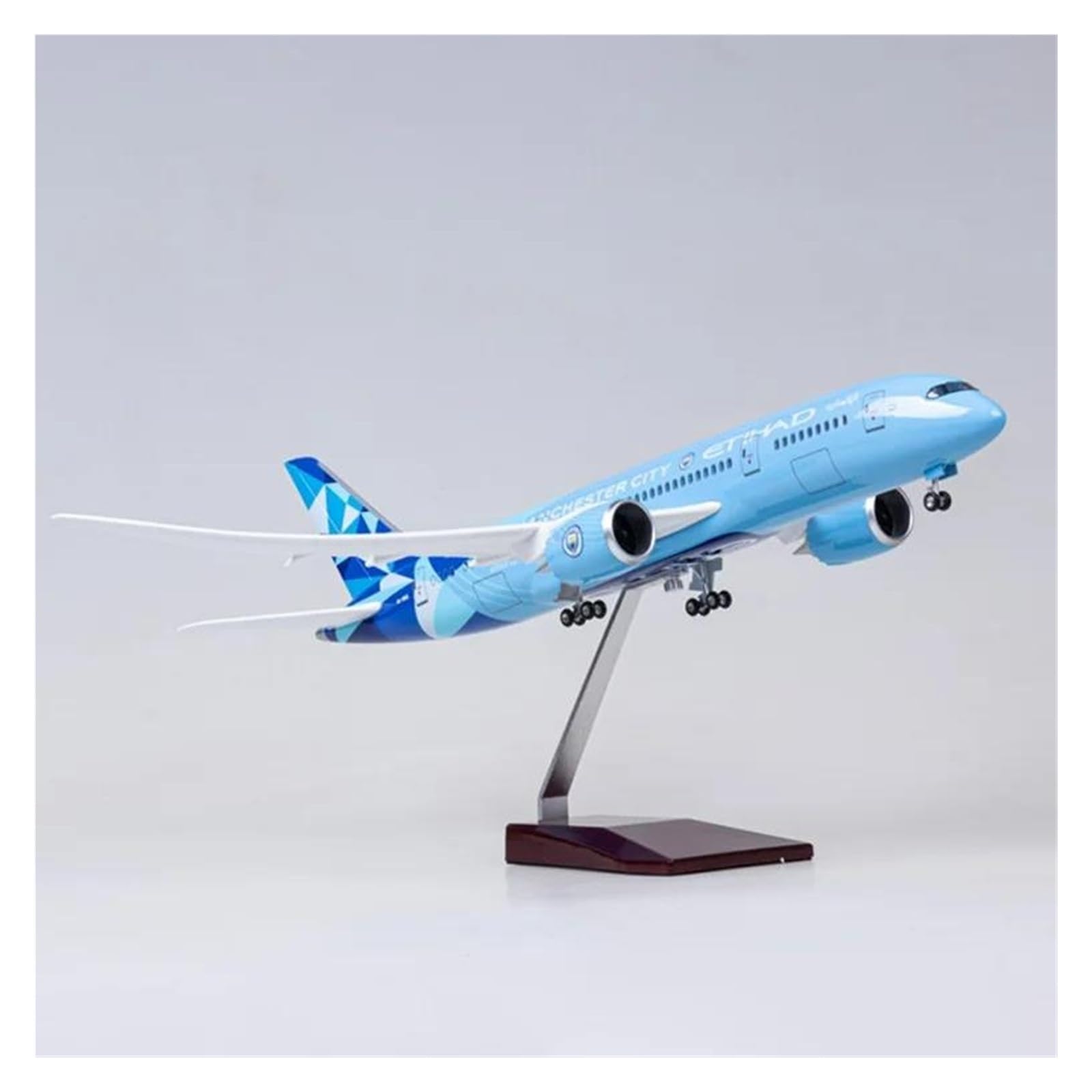 Liusang No Light Scale Aircraft 43Cm 1/130 For B787 Dreamliner Aircraft Etihad Airlines Model Resin Plane Model Passenger Aircraft Model Suitable For Display(No Light)