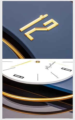 Miniatura 7 de Reloj de pared grande para decoración de sala de estar, moderno reloj de pared silencioso de metal de madera, reloj de pared creativo con