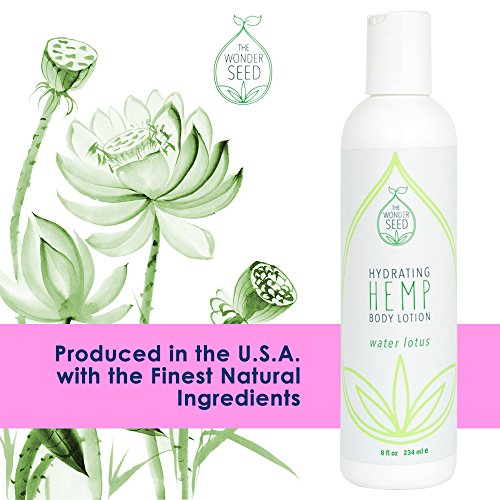 The Wonder Seed Hemp Oil Body Lotion For Women & Men - 100% Natural Organic Formula - Intensive Hydrating Action - Non Greasy Daily Moisturizer - Proudly Cruelty Free Beauty Products (Water Lotus) #TOP4