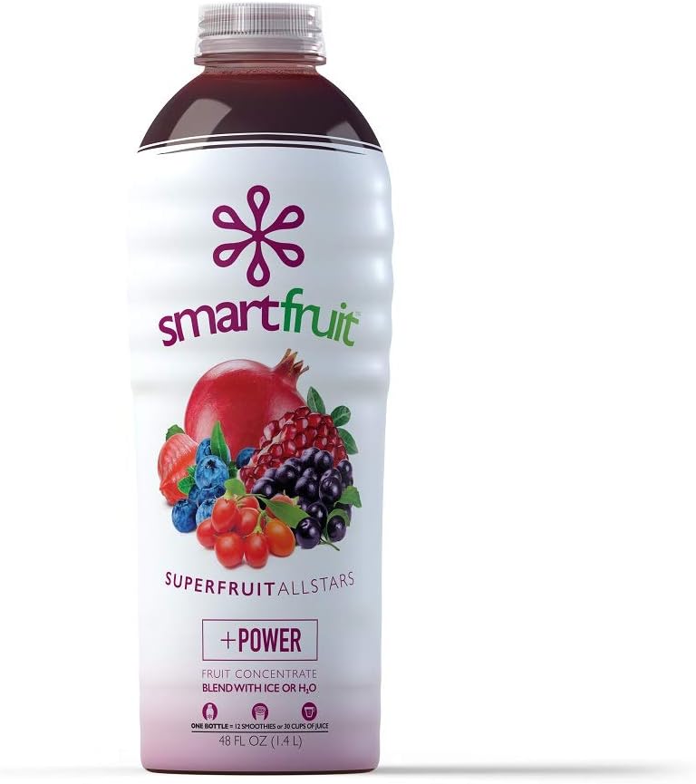 Superfruit All-Stars + Energy – 100% Real Fruit Purée with Blueberry, Pomegranate, Acai & Goji Berries – Great for Smoothies, Juice, Yogurt, Cocktails, Teas & More – 48oz