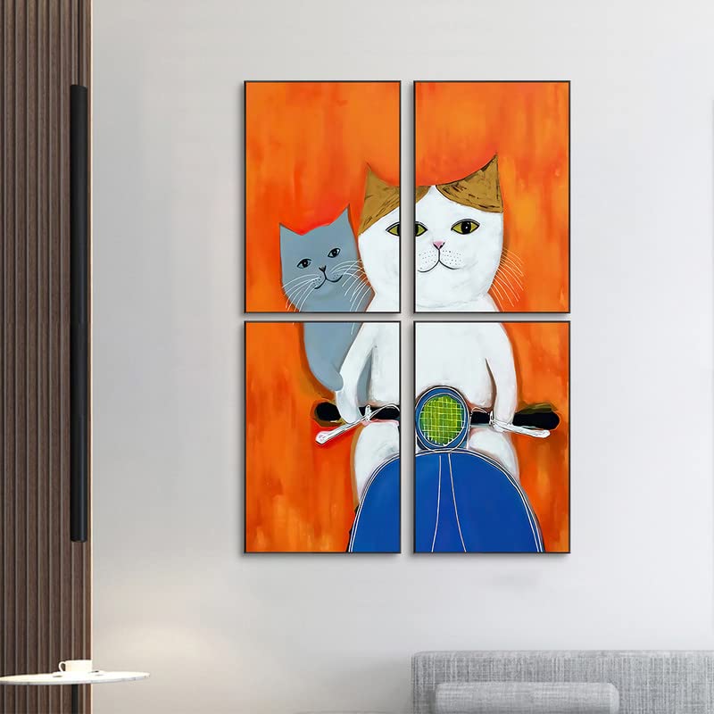 Amazon.co.jp: 猫 アートパネル 4枚セット 飾り絵 動物 ネコ 絵画