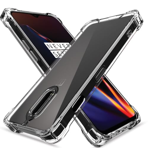 Image of Outlouders Back Cover for OnePlus 6T / OnePlus 7 Clear Transparent PC + TPU Bumper Case with Raised Edges for Shockproof Protection (Transparent)