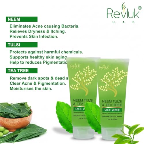 Image of inchPureTrio Neem Tulsi Tea Tree Facial Cleanser - Deep Clean & Acne Defense Formula inch Pack Of 2