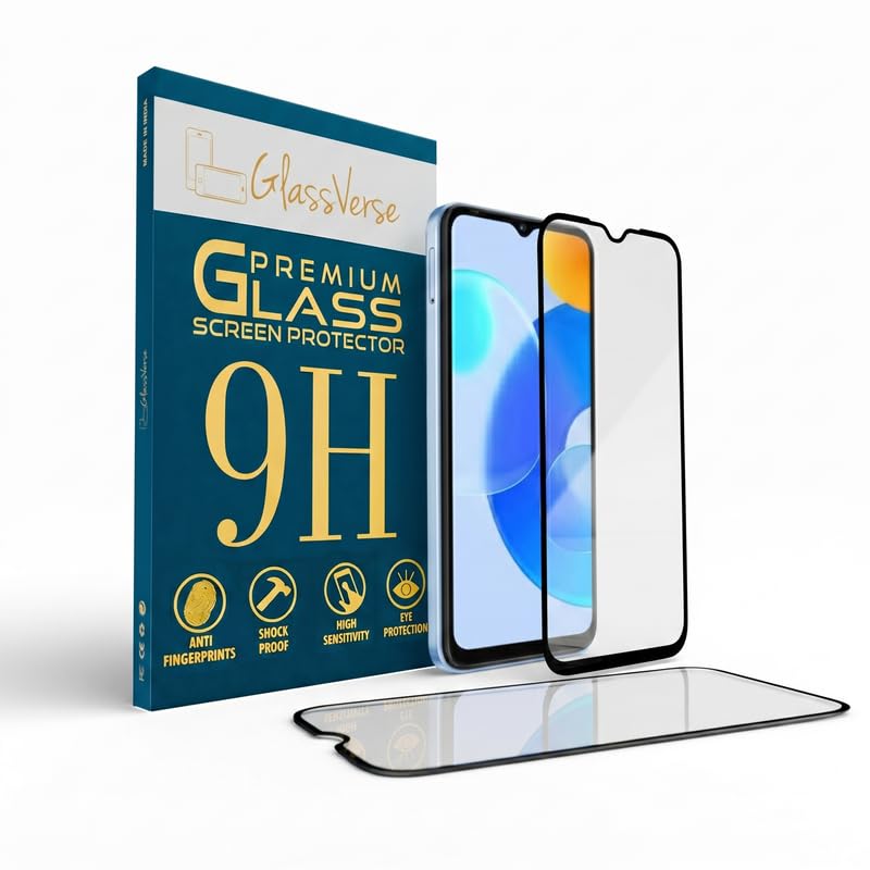 Image of GlassVerse SuperD Oleophobic Tempered Glass For Tecno POP 6 Pro (Pack Of 2) with Free Installation Kit Full screen Coverage - 6.56 inch