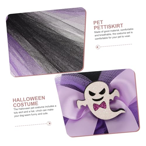 Disfraz Halloween para perro y gato con tutú violeta miniatura 3