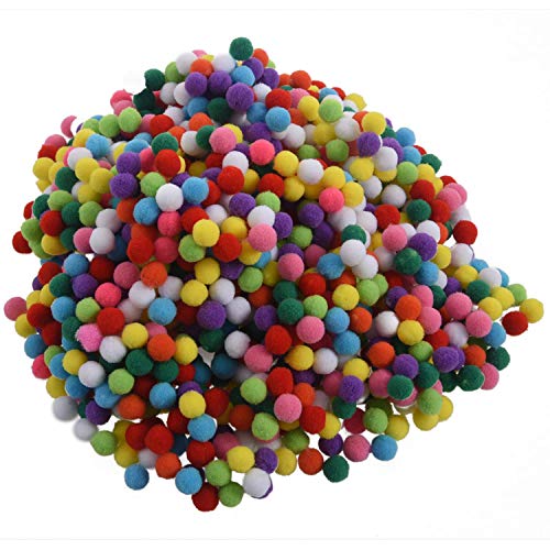 Xuodawer 1000 Piezas de 10 Mm de Color Mezclado Suave Pompones Suaves Pompones para NiñOs Manualidades