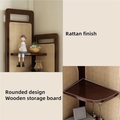 Mueble de almacenamiento rectangular de alta calidad en madera y ratán 7
