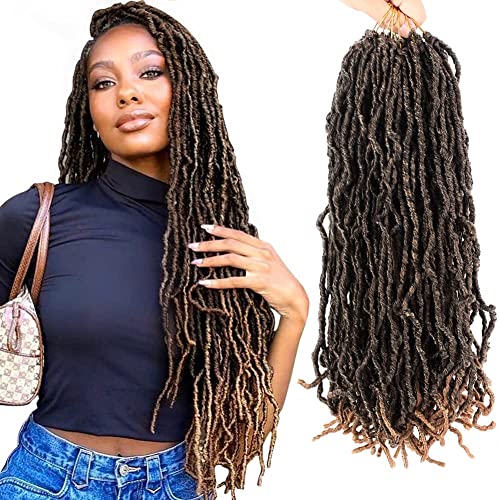 24 inch New Soft Locs Crochet Hair Pre-Looped Ombre Crochet Braids 100% Premium Fiber Synthetic Hair Extensions African Roots 6pc/Lot (24inch, T27)