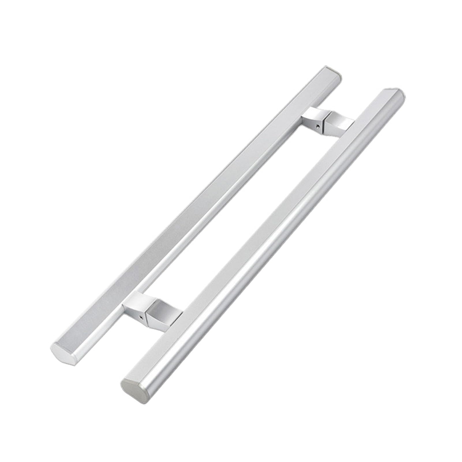 Poignées de porte en verre argenté inox pour salle de douche et bureau