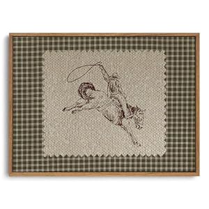 ZZLWBKGL Western Wall Decor Vintage Canvas Art Framed Wall Art 8x10in | Farmhouse Cowboy Artwork West Stamp Picture Mid Century Aesthetic for Living Room Bedroom