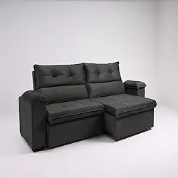 Sofá Aconchegante 2 Lugares Reclinável e Retrátil Bel Veludo LIMOV (Cinza Chumbo, 1,50m)