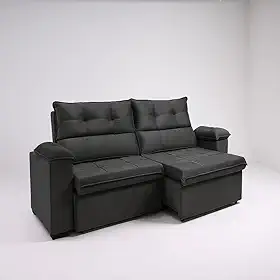 Sofá Compacto, Prático e Versátil 2 Lugares Reclinável e Retrátil Bel Veludo LIMOV Perfeito para Salas Pequenas (Cinza Chumbo)