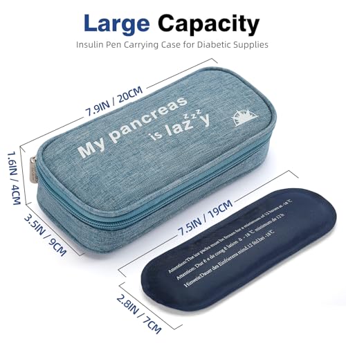 Image of apollo walker Insulin Cooler Travel Case with Ice Packs and Insulation | TSA Approved Includes 2 x 90g ice packs for 9-hour cooling insulin pens & syringes for Diabetics to Carry (Light Blue)