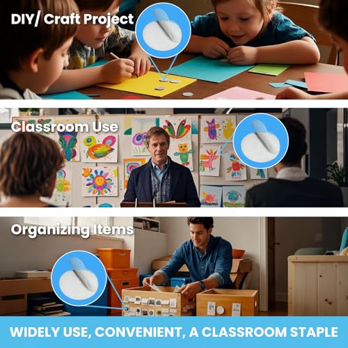 Image of Self Adhesive Dots, 0.59 inch Hook and Loop Circles, 1000 Pcs Round Fasteners with Strong Adhesive Backing, Waterproof Nylon for Classroom, Office & Home (Translucent)