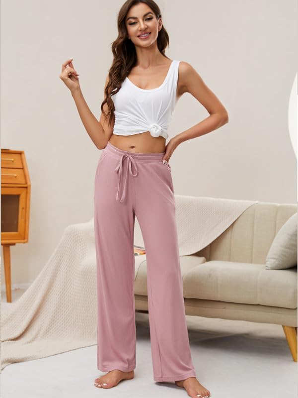 HEARTNICE Women's Pajama Pants with Pockets, Soft Comfort Lounge Sleep Pant Loose Stretch Pj Bottoms - Image 5