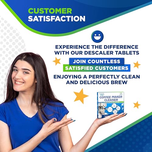 Image of Coffee Machine Descaler Tablets - 24 Count, Coffee Maker Cleaner Tablets Compatible with All Major Brands Including Breville, Nespresso, Keurig, Ninja, Philips,Miele, Delonghi & more