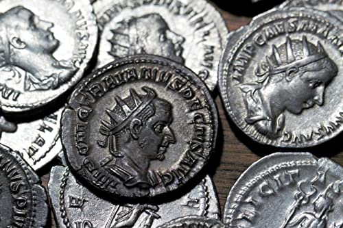 1700 Year Old Ancient Roman Empire Silver Double Denarius Coin (Antoninianus) Very Fine Or Better Condition #TOP3