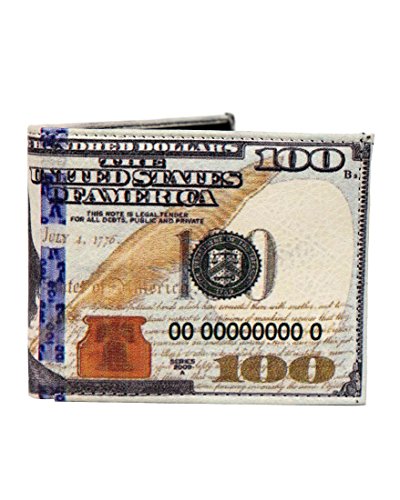 Mens USA New $100 Dollar Bill Wallet Credit Card Holder and ID Display