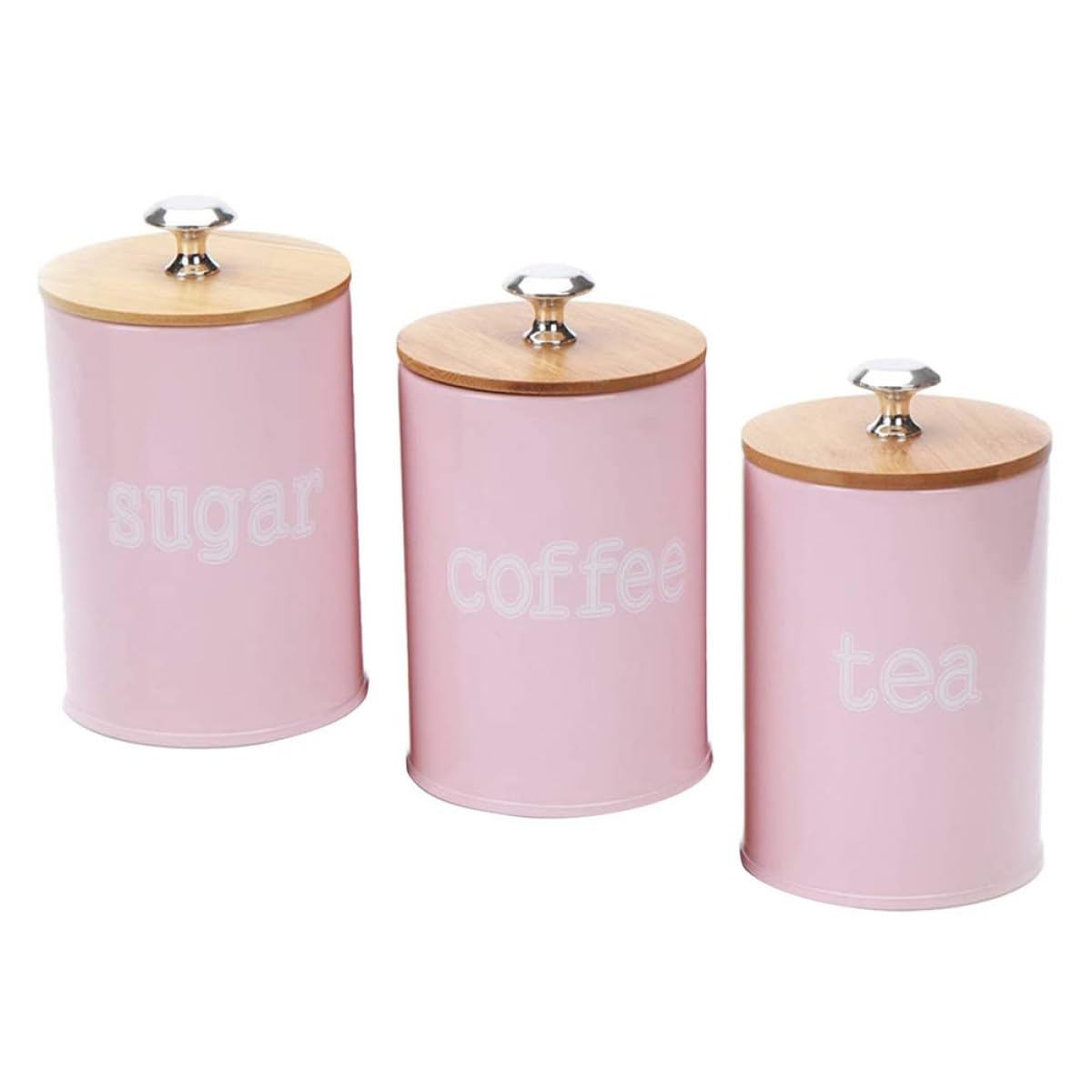 Sosoport Set 3 Barattoli per Conservazione Alimenti Secchi in Vetro Trasparente con Coperchio in Bambù, Contenitori Decorativi per Tè, Cereali, Chicchi di Caffè, per Cucina e