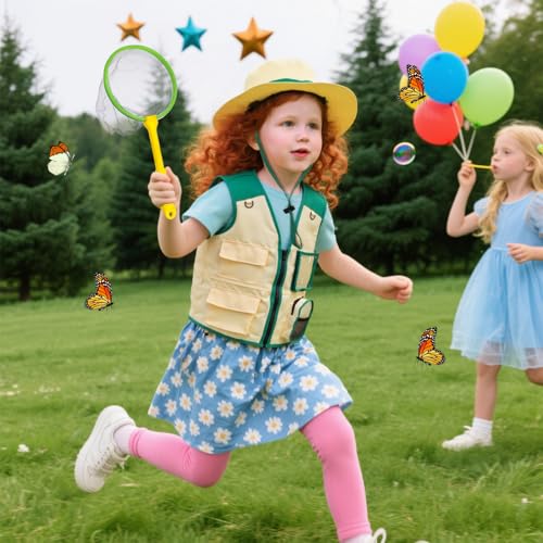 Coloch 24 Pieces Kids Outdoor Explorer Kit & Bug Catcher Kit, Bug Catching Kit with Vest, Hat, Organizing Bag, Butterfly Net, Compass and Bug Collectors by Coloch - Image 7
