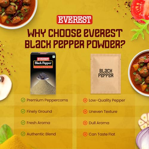 Image of Everest Black Pepper Powder, 100Grams, Pack Of 1
