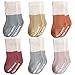 Belsmi Baby Mädchen Jungen Socken Anti Rutsch Dicke Winter Warm Lang kniehohe Strumpf Röhrensocken Manschette Baumwolle 6er Pack (0-6 Monate (XS), Stil B)