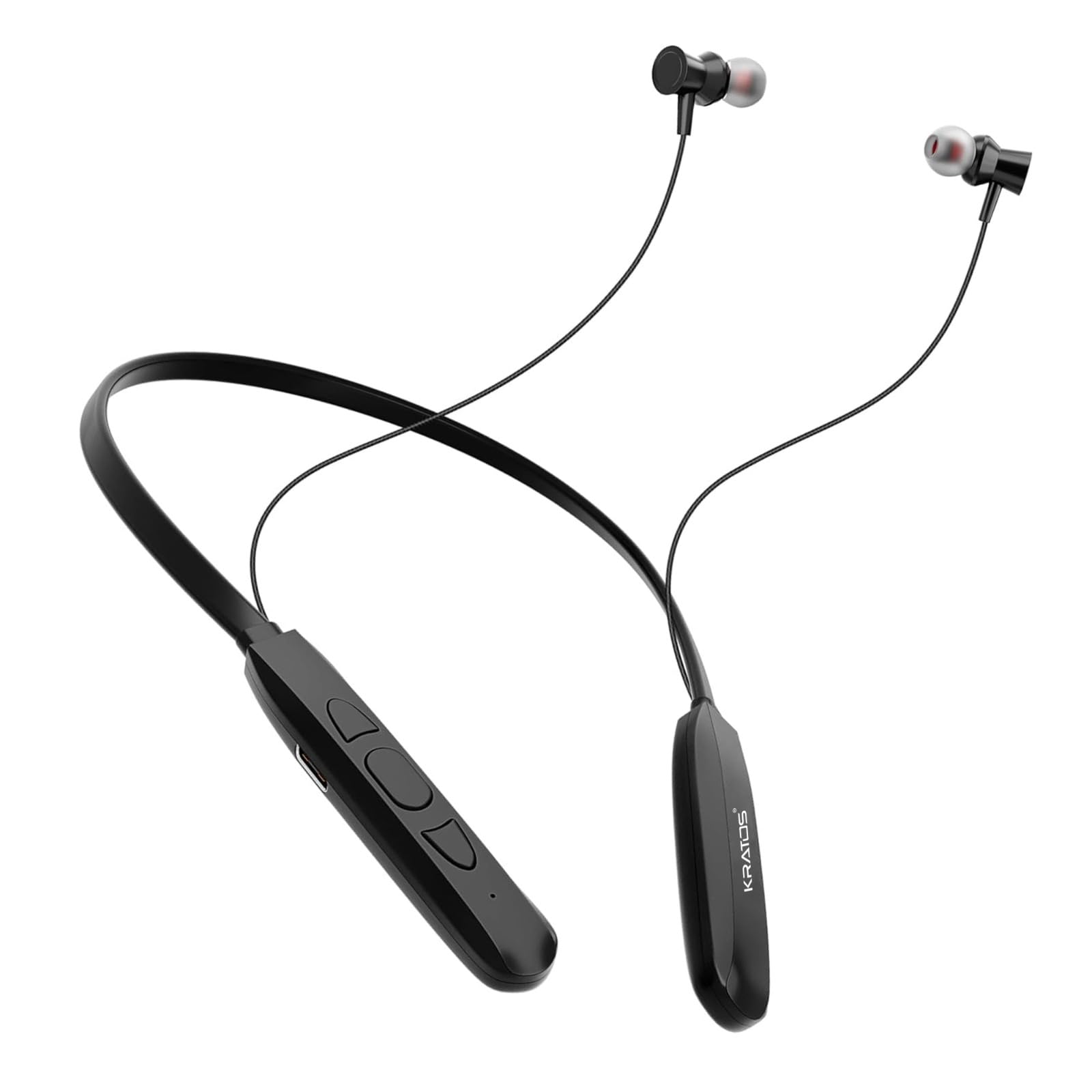 Kratos N1 Neckband Bluetooth Headphones with 30 Hours Playtime with 13mm Drivers, Rich Music Experience, Type C Fast Charging, Neckband Earphones with Voice Assistant & IPX4 Water Resistant-image-29