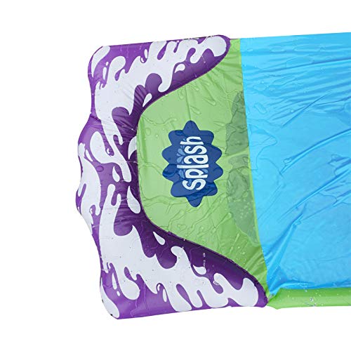 Lawn Water Slides Slip - 15.7 FT Rainbow Slip Slide Play Center with Splash Sprinkler and Inflatable Crash Pad-Children Swimming Pool Games Outdoor Water Toys Apply to Backyard for Kids
