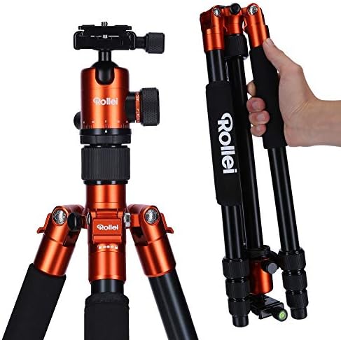 Rollei C5i - Aluminum Tripod with Panoramic Ball Head - Arca Swiss Compatible - Max. Load 8 kg - Orange