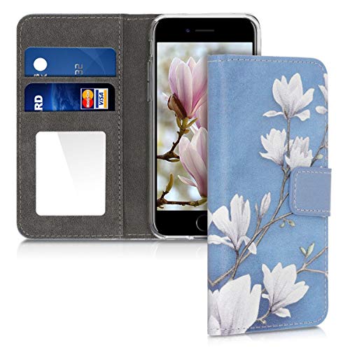 kwmobile Étui de Protection Compatible avec Apple iPhone SE (2022) / iPhone SE (2020) / iPhone 8 / iPhone 7 - Coque Antichoc avec Portefeuille -...