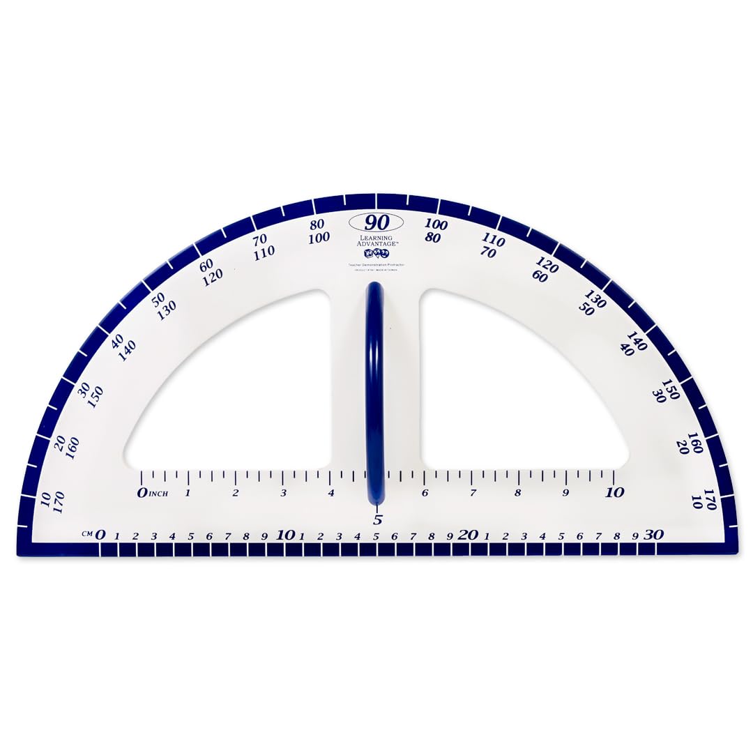 Learning Advantage Magnetic Dry Erase Protractor - Geometry Measurement Tool - for Whiteboards and Chalkboards - Teach Geometric Math Concepts - Angles and Shapes (7591)