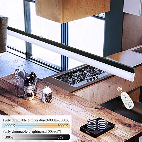 Lámpara colgante LED CBJKTX lámpara colgante mesa de comedor 24W lámpara de oficina regulable con control remoto lámpara colgante lámpara de trabajo para oficina mesa de comedor cafetería restaurante