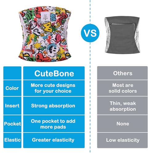 Image of CuteBone Dog Diapers Male Washable Belly Band for Male Dogs Wraps Black 3pcs a Pack DM55L