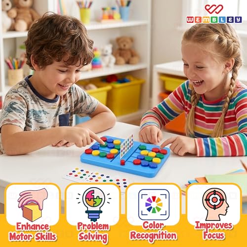 Image of Wembley Slide Puzzle for Kids 5+ Years | Brain Games for Children | Color Matching Puzzle Game | 2 Player Board Game | Toys for 5-7 Years | Puzzle Activity | Gift for Boys & Girls