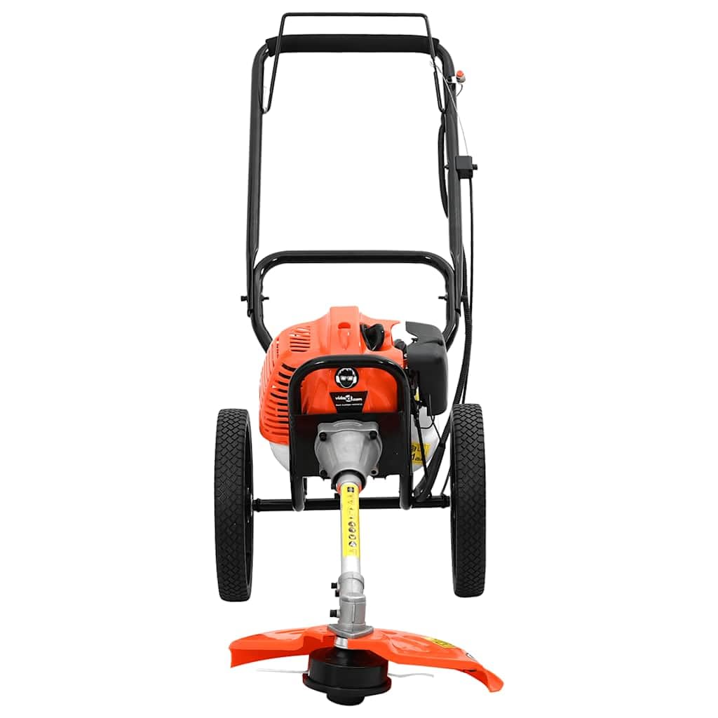 Desbrozadora de gasolina con ruedas, 52 cc, 1,45 kW, para cuidado de jardín, con hilo de nailon