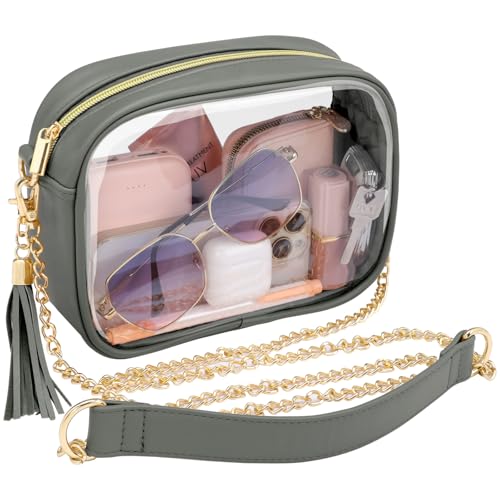 Image of PACKISM Clear Bag for Stadium Events - Clear Purses for Women Transparent Crossbody Messenger Bag for Concerts Game Day