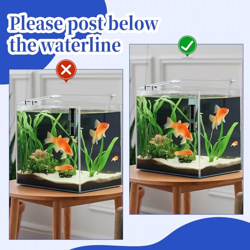 Image of 6PCS Temperature Sticker Strips Fish Tank Thermometer Aquarium Temperature Sticker, Easy-to-Read 61-122℉(16-50C) Terrarium Adhesive Water Thermometer Test for Fish Tank Aquarium(3.54 inch x 0.79 inch)