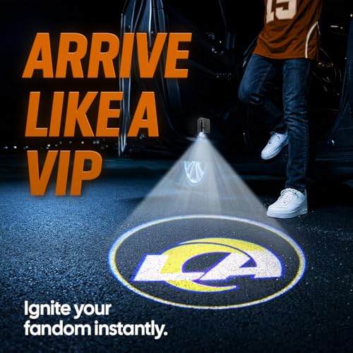 Image of LED Car Door Light - Officially Licensed NFL Wireless Projector - Show Your Team Pride - Battery Powered, Easy Install
