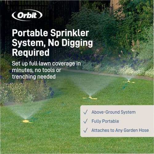 Orbit Port-A-Rain Hose Watering Sprinkler System, Green - 58092 - image 2
