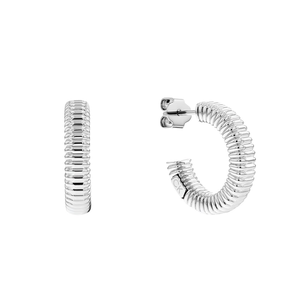 Calvin Klein Pendientes de aro para Mujer Colección PLAYFUL REPETITION