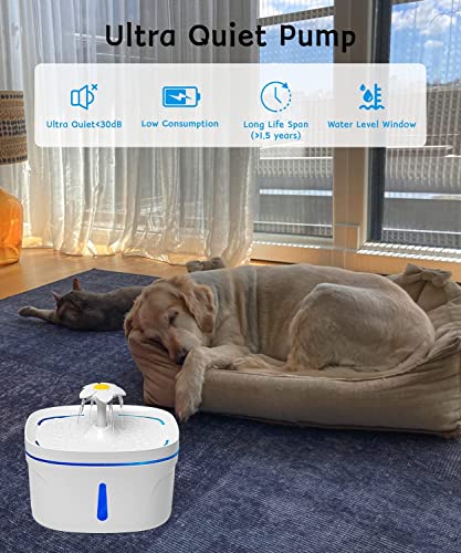 Fuente de agua para gatos 2.5L con filtro y luz LED miniatura 4