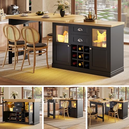 Mesa de cocina independiente Merax para cenas con iluminacion LED 2