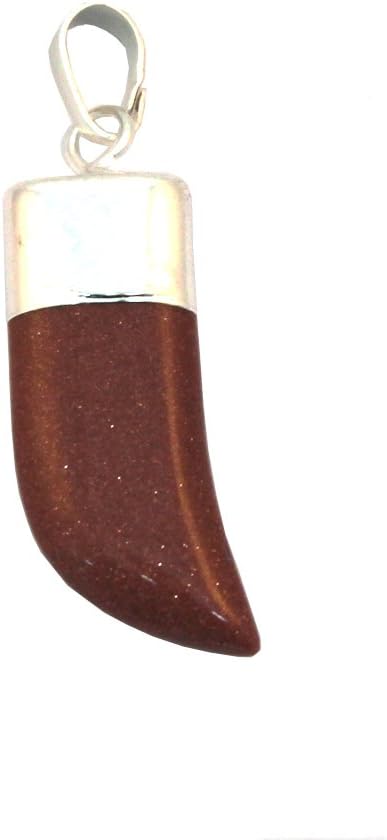 Leelo Jewelry Goldstone Tooth Totem Pendant with Chain Necklace