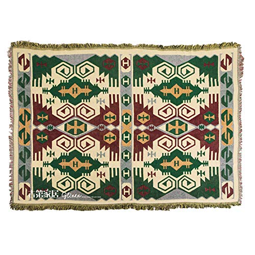 Preisvergleich Produktbild longchang Ölgemälde Wind geometrische Baumwolle Sofa Decke amerikanische alte färbung Linie Decke wert volle Abdeckung Sofa Bett Decke Handtuch, 90 * 180 cm