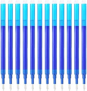 Gel Erasable Pens Refills 0.7mm Tips Rub Out Pen Replacements Pack of 12 Blue for Rollerball Erasable Pens from Most Brands for Students, Kids, and Adults Handwriting in Office, School or Home