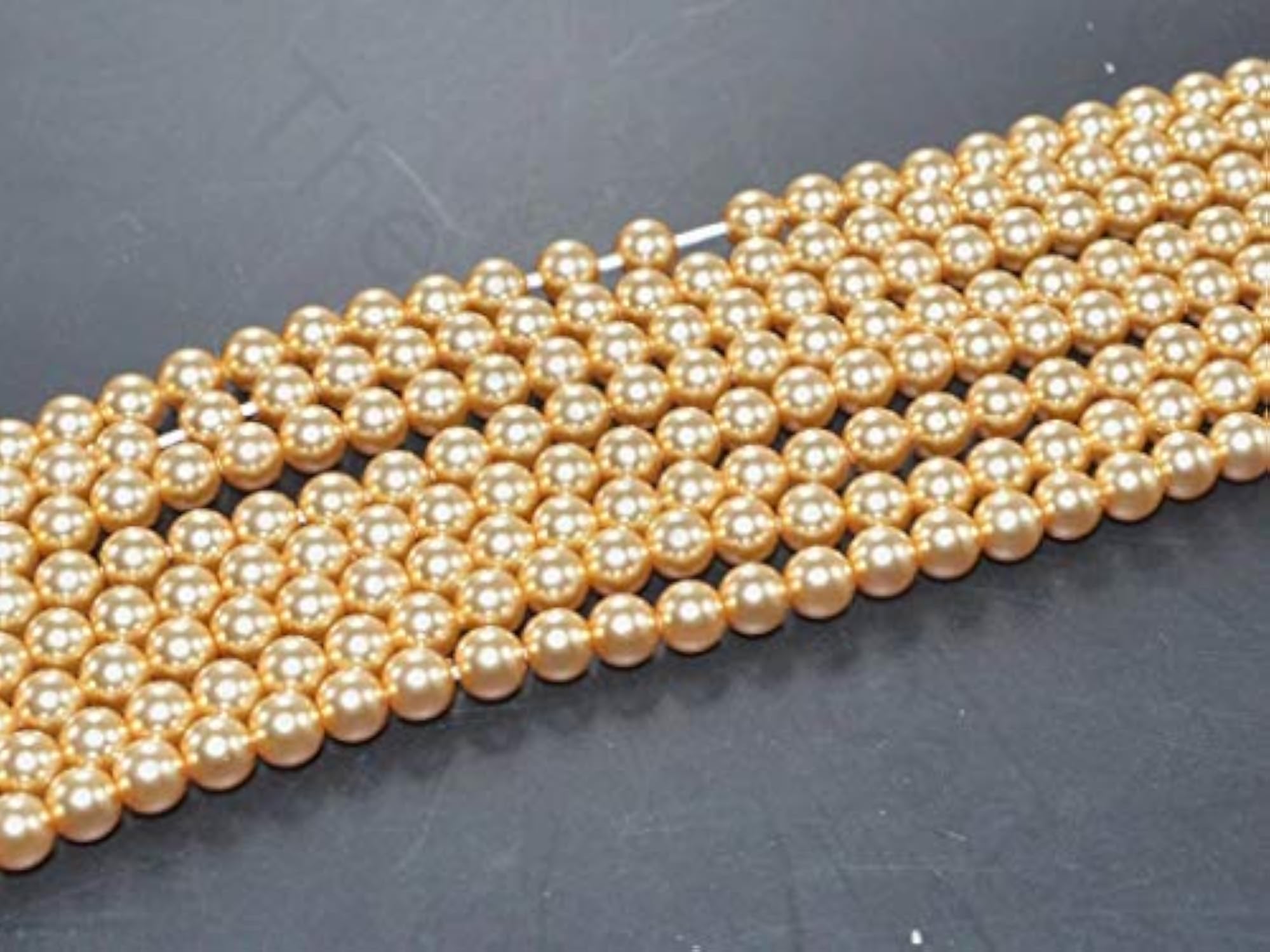 4MM Preciosa Golden Glass Pearl Beads for Jewellery Making