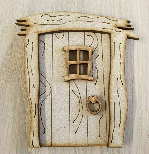L58 - Placa de madera MDF para puerta de hada, lista para decorar con láser, diseño de hadas