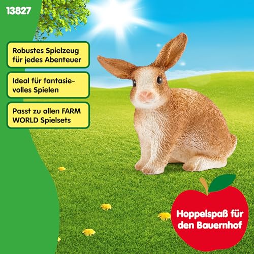SCHLEICH Farm World | Kaninchen 13827 Bauernhof Spielfigur | detailgetreue Tierfiguren | Geschenk für Jungen und Mädchen | Bauernhof Spielzeug ab 3 Jahre | 4 x 3 x 4 cm