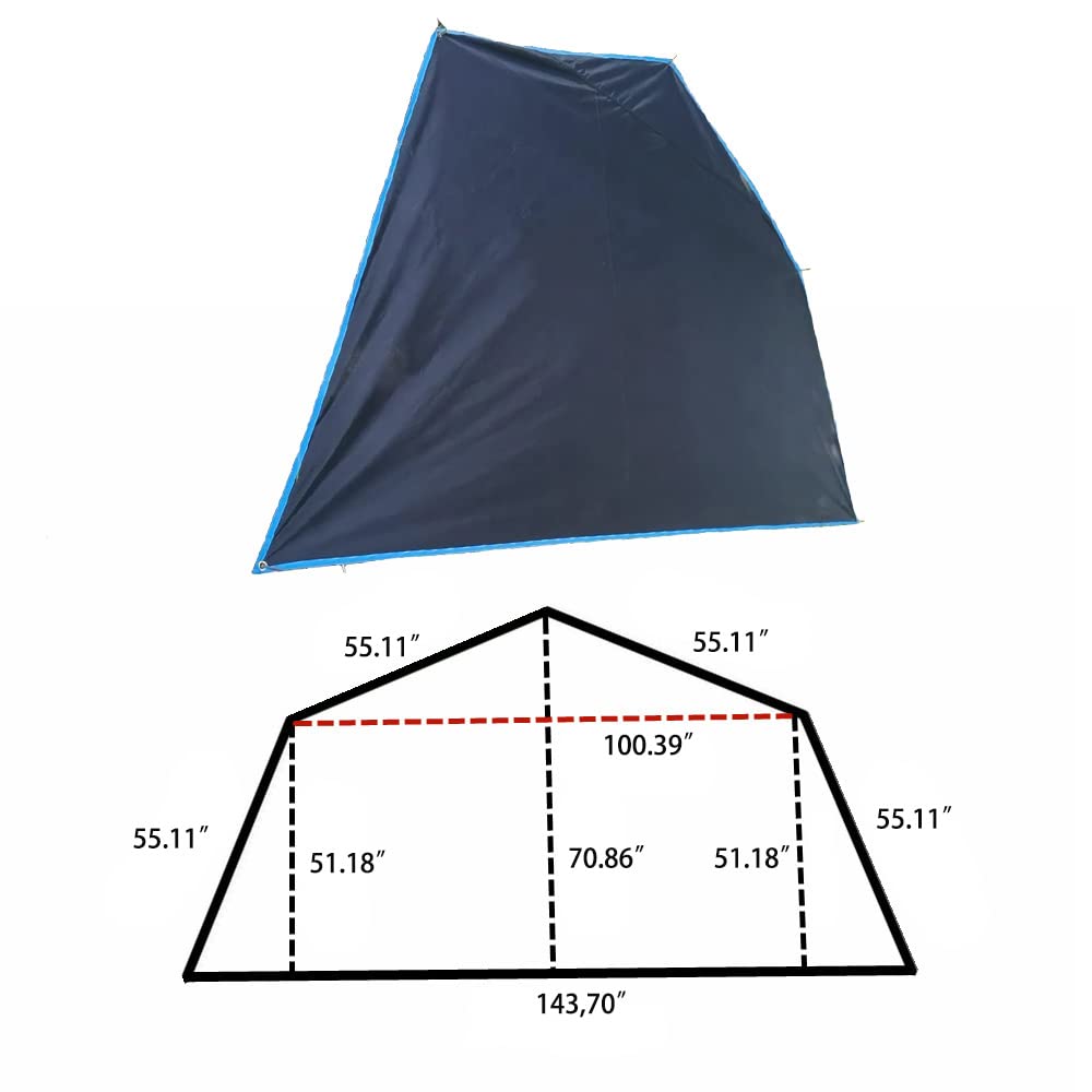 Vilemoon Footprint for Tipi Hot Tent, Pentagon Ground Sheet Mat, Tent Floor, Waterproof Lightweight Pocket Camping Tarp